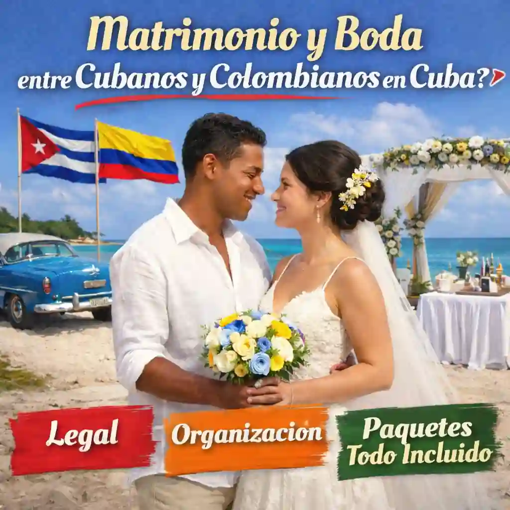 Matrimonio y Boda entre Cubanos y Colombianos en Cuba ➤ Legal, Organización y Paquetes Todo Incluido