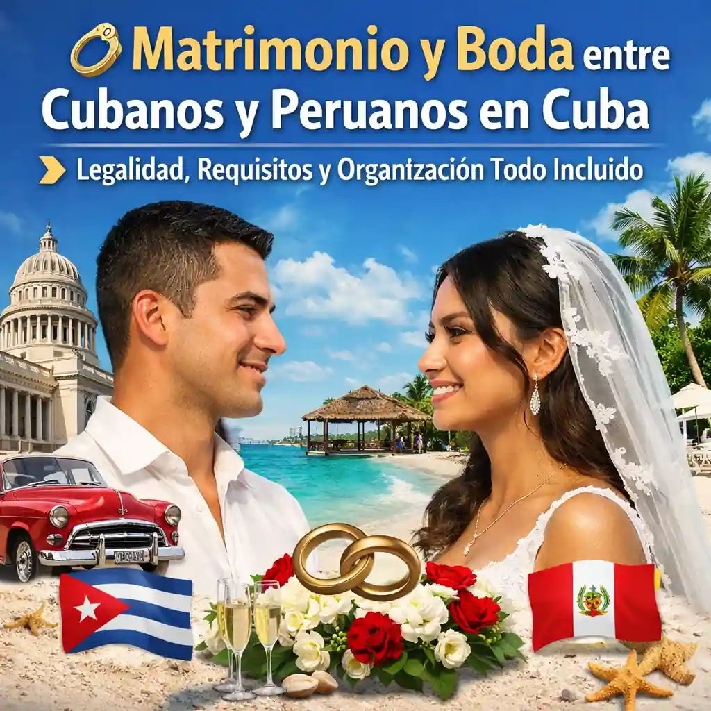 💍 Matrimonio y Boda entre Cubanos y Peruanos en Cuba ➤ Legalidad, Requisitos y Organización Todo Incluido
