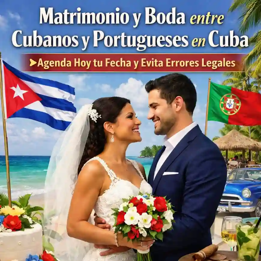 Matrimonio y Boda entre Cubanos y Portugueses en Cuba ➤ Agenda Hoy tu Fecha y Evita Errores Legales