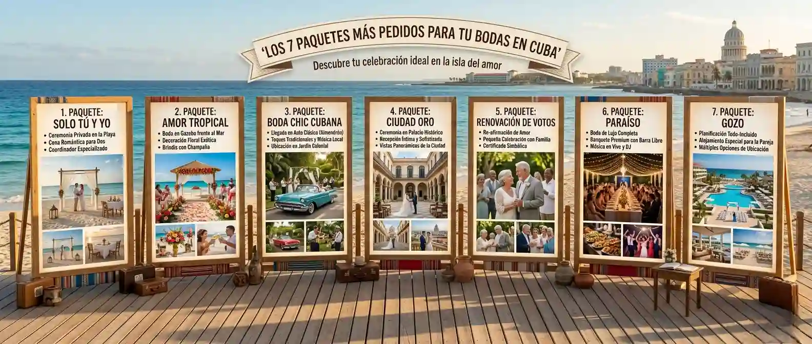 Los 7 paquetes mas pedidos para tu bodas en Cuba — Edición 2026